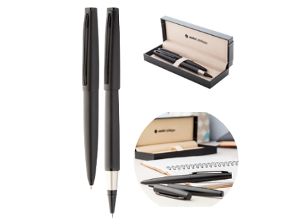 COFFRET STYLO ROLLER+ BILLE NOIR- (MARQUAGE INCLUS)
