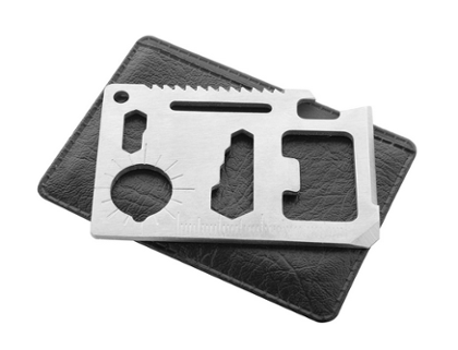 CARTE OUTIL 11 FONCTIONS AVEC ETUI - (MARQUAGE INCLUS)