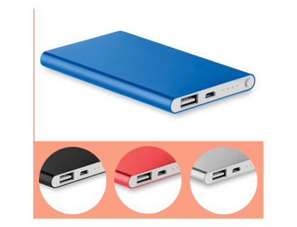 BATTERIE POWERBANK 4000MAH USB MICRO USB- COULEUR A DEFINIR (MARQUAGE INCLUS)