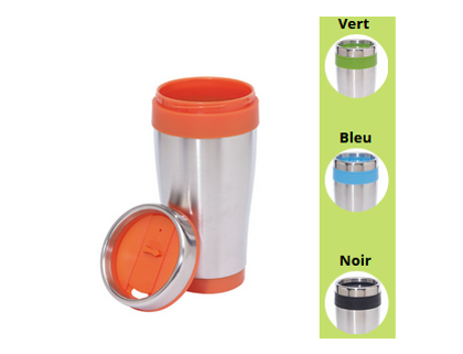 MUG THERMOS 400ML TRANSPARENT- COULEUR A DEFINIR (MARQUAGE INCLUS)