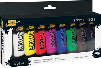 PEINTURE .ACRYLIC SOLO GOYA SET 8 TUBES 20ML KREUL