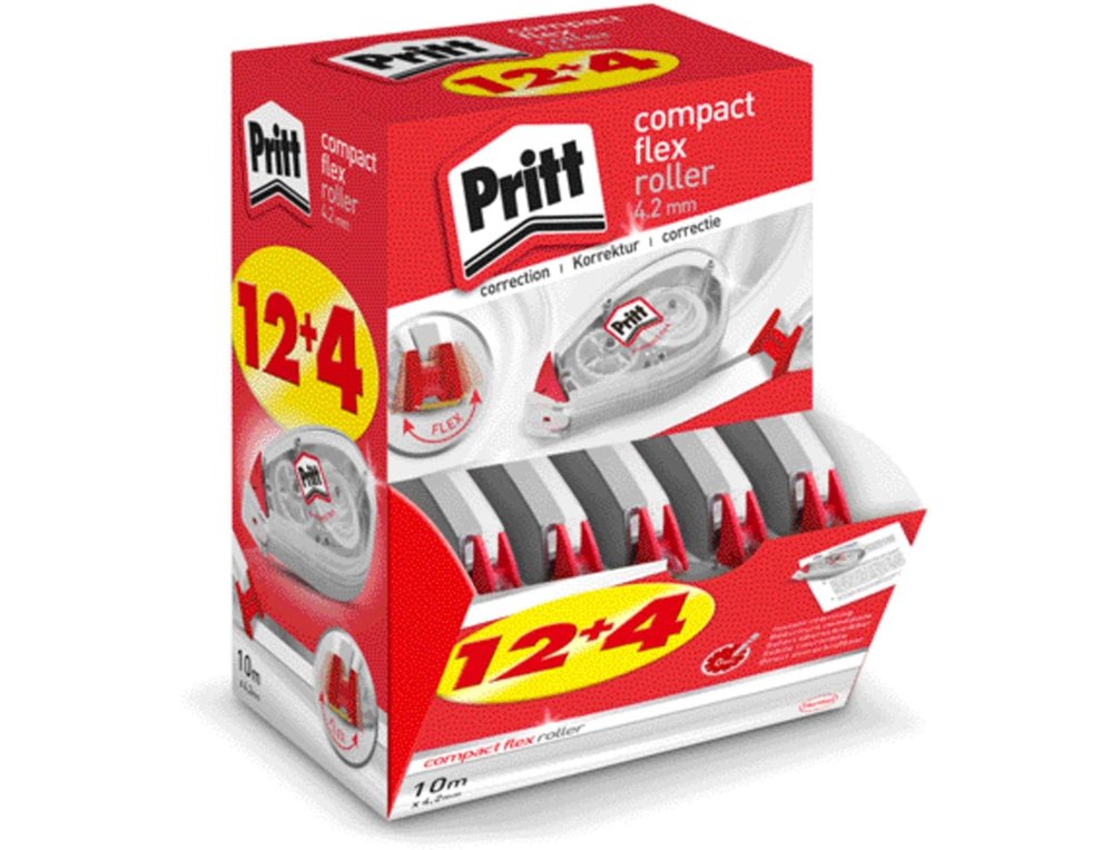 ECOPACK 16 ROLLERS 12+4 GRATUITS PRITT 4,2MMX10M