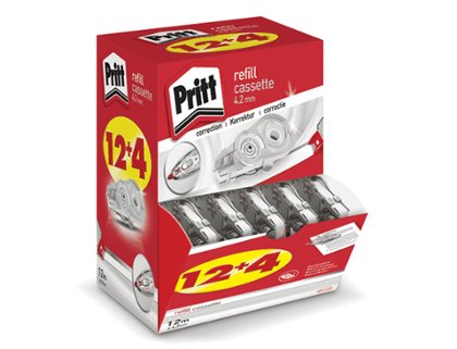 ECOPACK 16 ROLLERS 12+4 GRATUI TS PRITT 4,2MMX12M RECHARGEAB