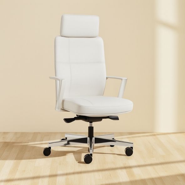 FAUTEUIL CUIR CALIFORNIAN EXECUTIVE COLORIS BLANC WHITE